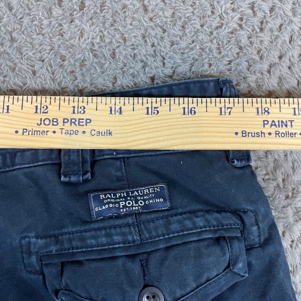 Vintage Polo Ralph Lauren Gellar Fatigue Short Cargo Chin Men 35 Blue Distressed - Picture 7 of 8